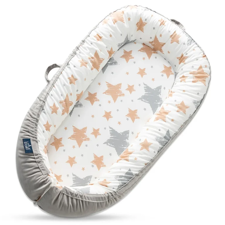 Little Story Fiberfill Lounger Bed with Feeding Pillow - Galaxy