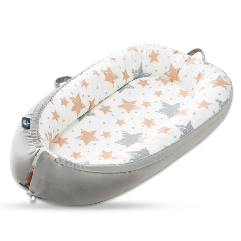 Little Story Fiberfill Lounger Bed with Feeding Pillow - Galaxy