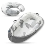 Little Story Fiberfill Lounger Bed w/ Feeding Pillow – Leaves