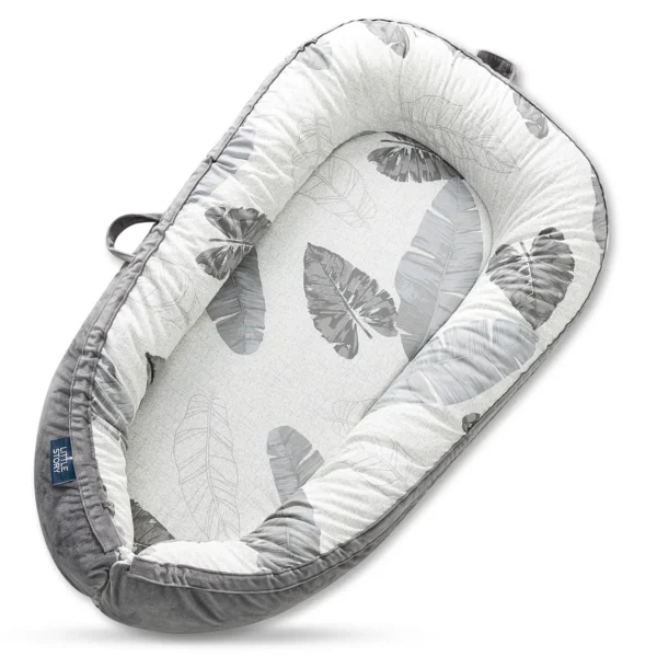 Little Story Fiberfill Lounger Bed w/ Feeding Pillow – Leaves