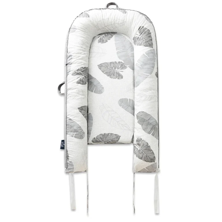 Little Story Fiberfill Lounger Bed w/ Feeding Pillow - Leaves