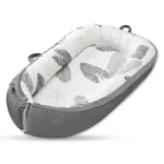 Little Story Fiberfill Lounger Bed w/ Feeding Pillow – Leaves