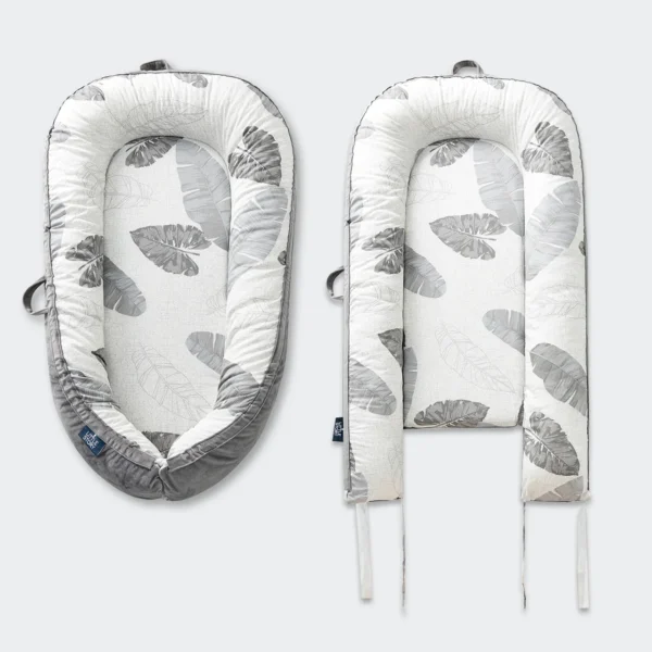 Little Story Fiberfill Lounger Bed w/ Feeding Pillow – Leaves