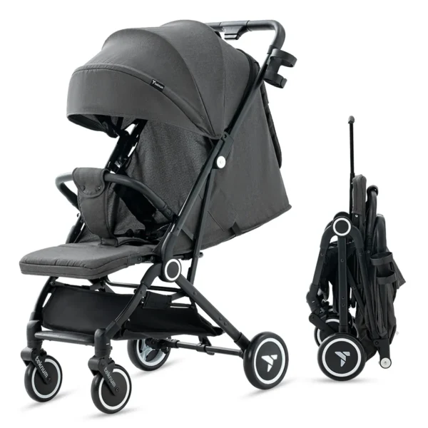 Teknum – travel Cabin Stroller with Coffee Cup Holder – Slate Grey