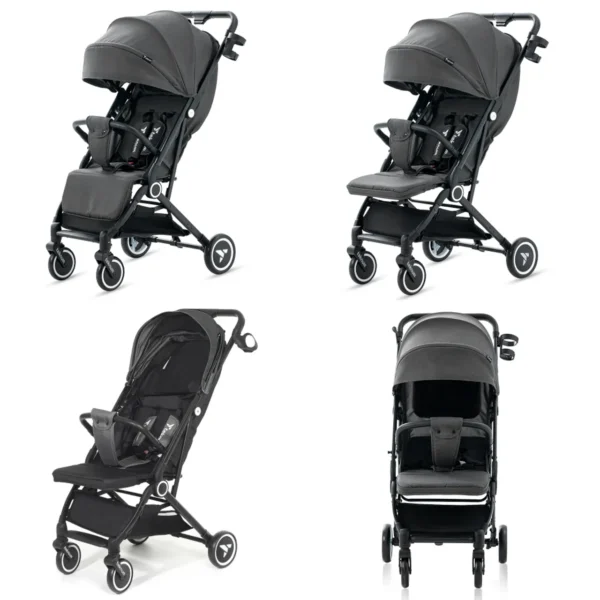 Teknum – travel Cabin Stroller with Coffee Cup Holder – Slate Grey