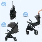 Teknum – travel Cabin Stroller with Coffee Cup Holder – Slate Grey