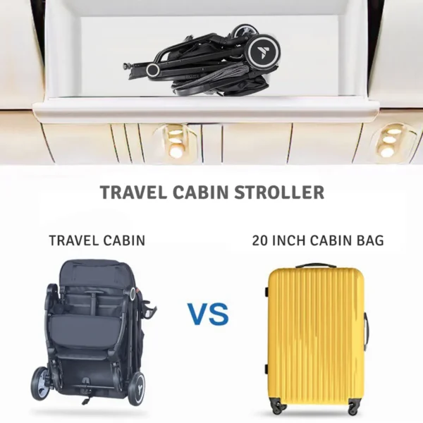 Teknum – travel Cabin Stroller with Coffee Cup Holder – Slate Grey