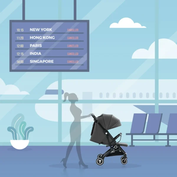 Teknum – travel Cabin Stroller with Coffee Cup Holder – Slate Grey
