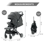 Teknum – travel Cabin Stroller with Coffee Cup Holder – Slate Grey