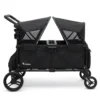 Teknum Fellow Wagon Stroller for 2 kids with Snack Tray – Black