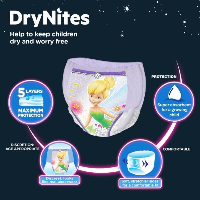 Huggies - Drynites Pyjama Pants, 4-7 Y, Girl 17-30 kg - 64 Bed Wetting Pants