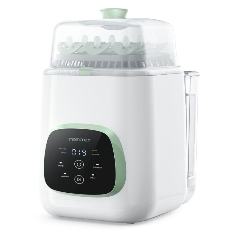 MomCozy KleanPal Pro Baby Bottle Washer, Sterilizer & Dryer Combo - White