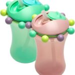 Melii Abacus Straw Sippy Cup Green & Pink 340ml 2 pcs