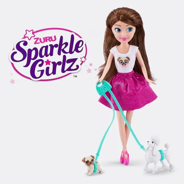 Zuru Sparkle Girlz – Dog Walker Doll Playset 10.5 Inch