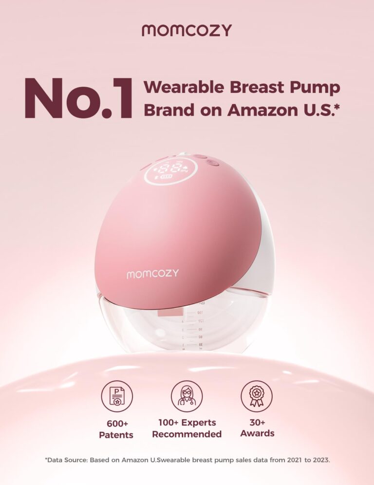 Momcozy Mobile Flow M9 Breast Pump, Single, Maroon