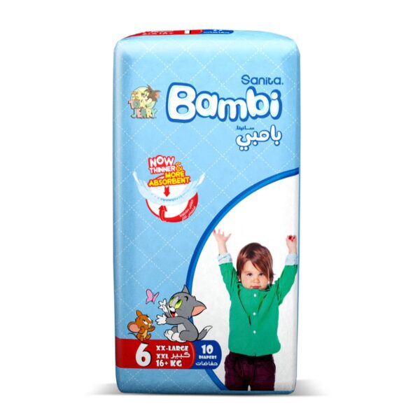 Sanita Bambi – Baby Diapers Regular Pack Size 6, XX-Large, +16 KG, 10 Count