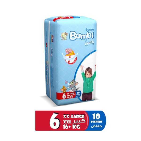 Sanita Bambi – Baby Diapers Regular Pack Size 6, XX-Large, +16 KG, 10 Count