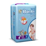 Sanita Bambi – Baby Diapers Regular Pack Size 4+, Large plus, 10-18 KG, 12 Count
