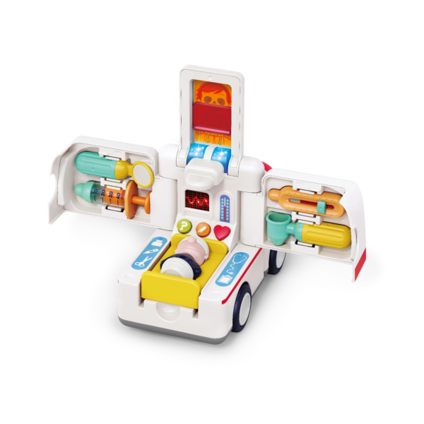 Hola -Toy Ambulance with Lights, Sounds, Bump-and-Go, and Medical Tools for Kids 3+