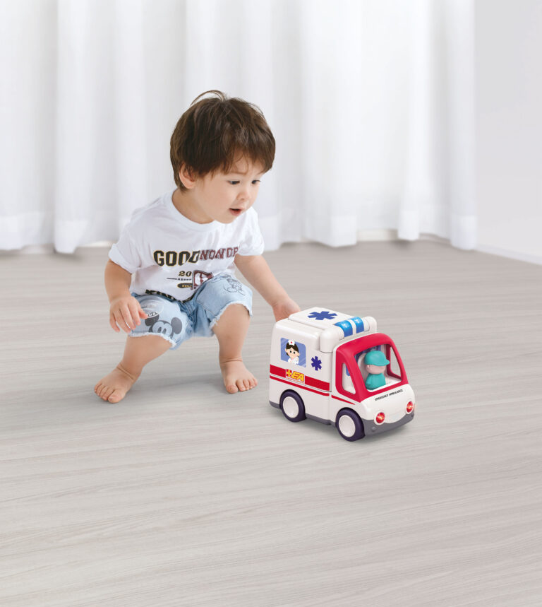Hola -Toy Ambulance with Lights, Sounds, Bump-and-Go, and Medical Tools for Kids 3+