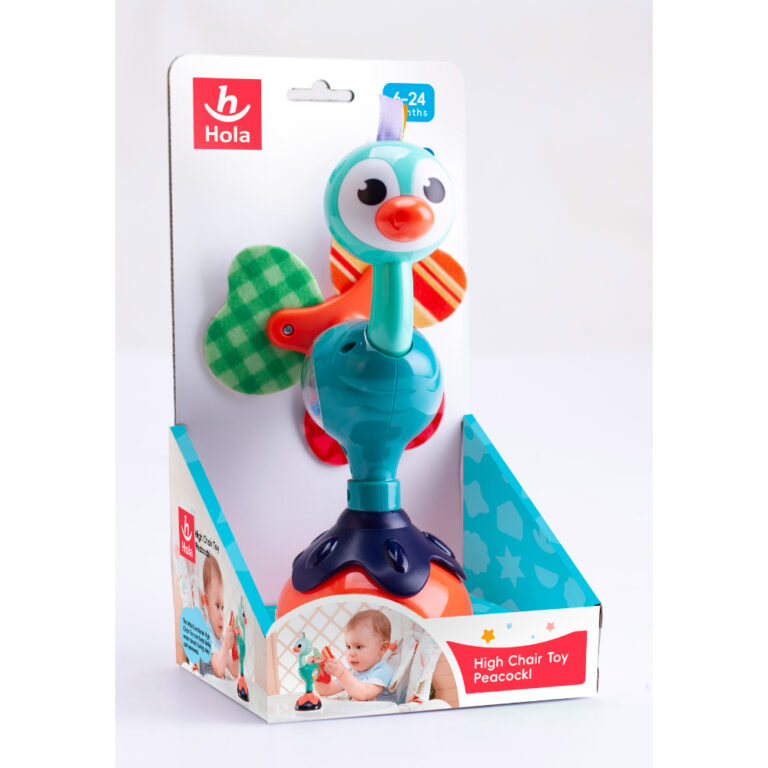Hola - Peacock Highchair Toy with Suction 6M+