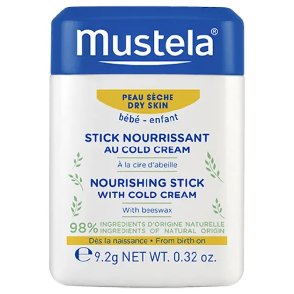 Mustela Nourishing Stick with Cold Cream – Hypoallergenic Baby Lip & Cheek Care, 9.2g, 0+ Months
