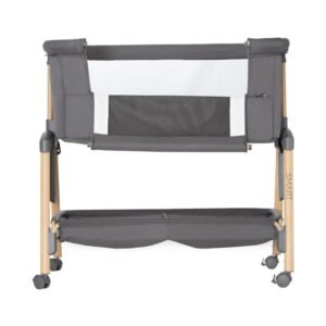 Asalvo 2-in-1 Mini Cot & Co-Sleep Crib – Smart Grey, Compact & Adjustable Baby Bed