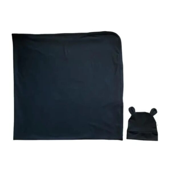 Baby Boss ME – Organic Bamboo Swaddle & Beanie Set – Black