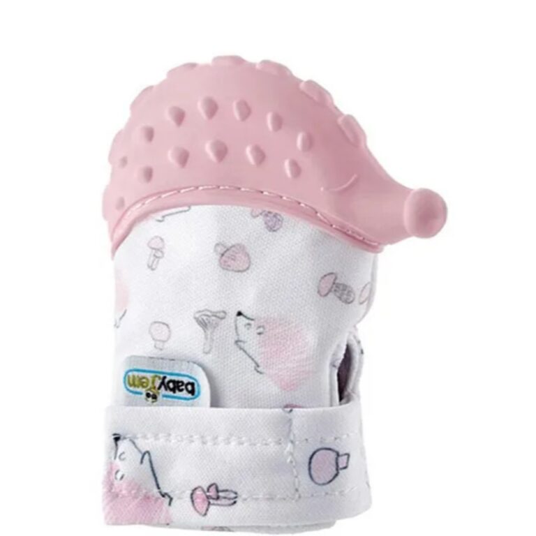 Babyjem Baby Teethering Gloves / Hedgehog / Pink