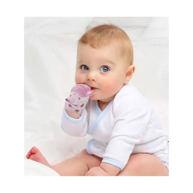 Babyjem Baby Teethering Gloves / Hedgehog / Pink