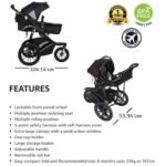 Babytrend Bolt Performance Snap Tech Jogger, 6M+ with Peek-a-boo Window and Dual Locking Brakes
