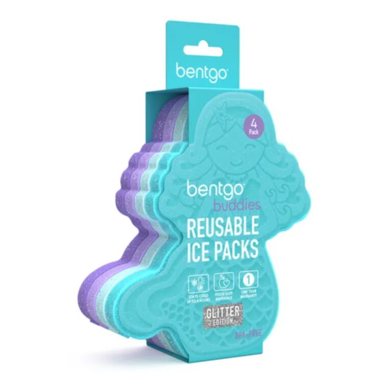 Bentgo - Buddies Reusable Ice Pack - 4 Pack - Glitter Mermaid