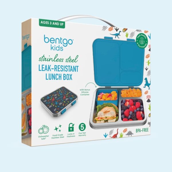 Bentgo – Kids Prints Stainless Steel Lunch Box – Dinosaur