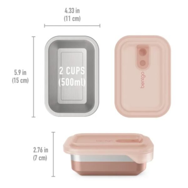 Bentgo – Microsteel Food Container 500ml/17oz – Rose