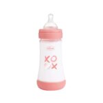 Chicco – Perfect 5 Feeding Bottle 240ml Medium Flow Silicone – Pink