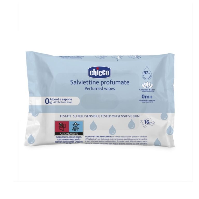 Chicco Perfumed Wipes, 16 Pcs without Flip Cover, 0m+