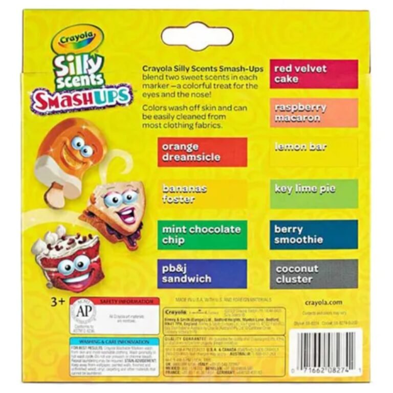 Crayola -10 Ct Silly Scents Smash Ups, Broad Line Washable Markers