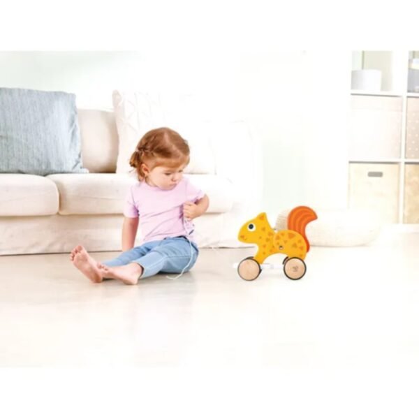 Hape – Push and Pull Squirrel Wooden Pull Along Toy