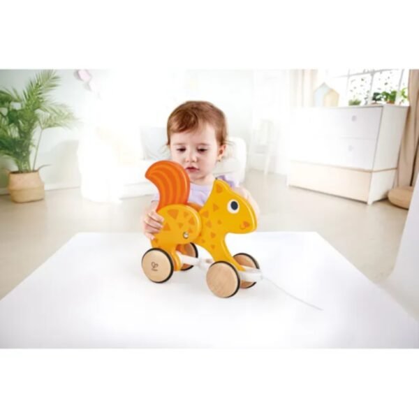 Hape – Push and Pull Squirrel Wooden Pull Along Toy