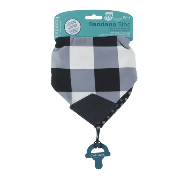 Infantino – Teether bib – buffalo check
