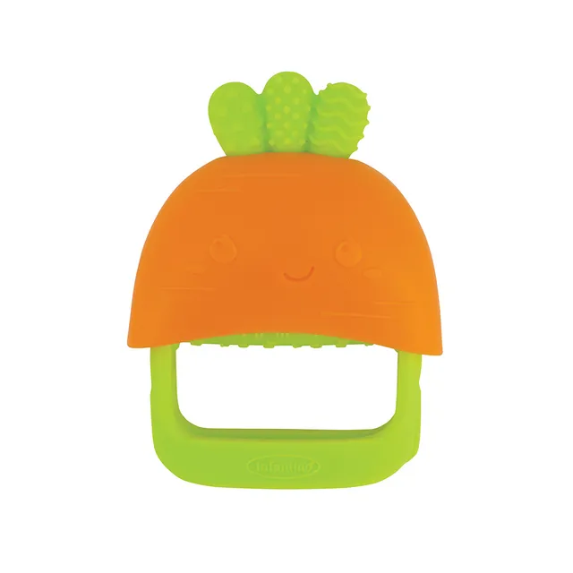 Infantino - Handy Dandy Teething Mitt, Carrot Silicone