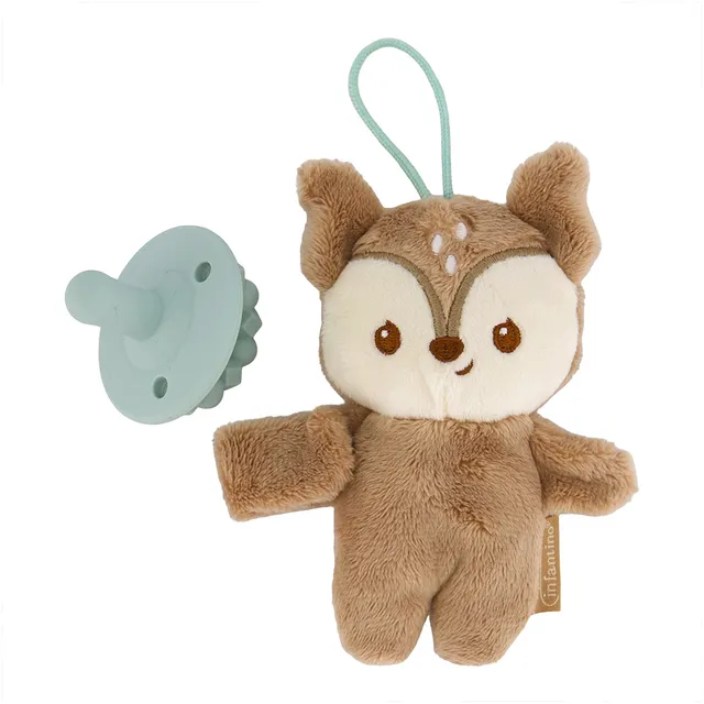 Infantino - Snuggle & Soothe Pacipal Plush With Silicone Pacifier - Deer