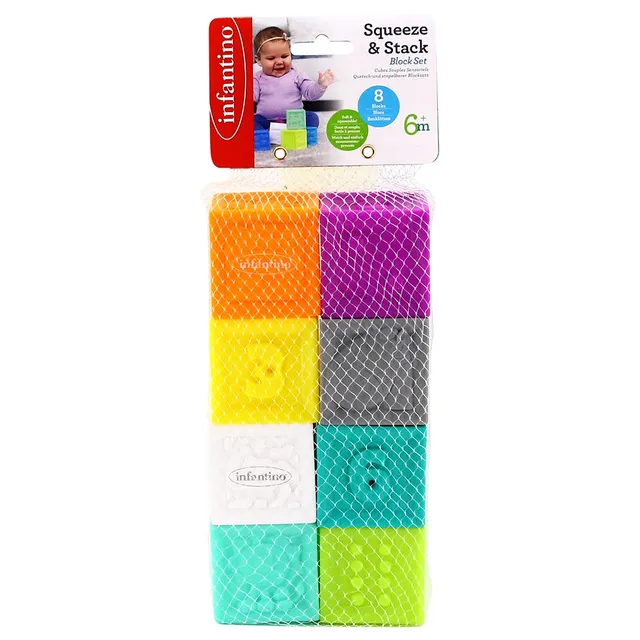 Infantino - Squeeze & Stack Block Set - 8 pcs