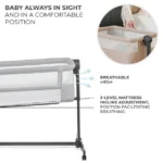 Kinderkraft – 2-in-1 Neste Up 2 Bedside Crib – Light Grey