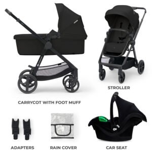 Kinderkraft - Newly Multifunctional Travel System - Classic Black