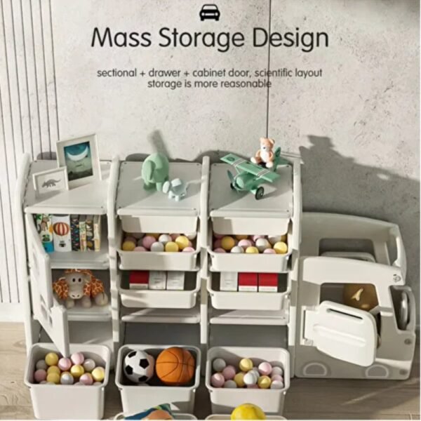 Little Angel – Kid Toys Organizer Nursery Storage Rack with Bins and Shelves – White