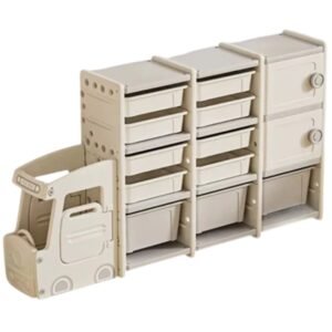 Little Angel – Kid Toys Organizer Nursery Storage Rack with Bins and Shelves – White