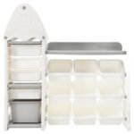 Little Angel – Toys Organizer Cabinet With 14 Bins & Hook – White