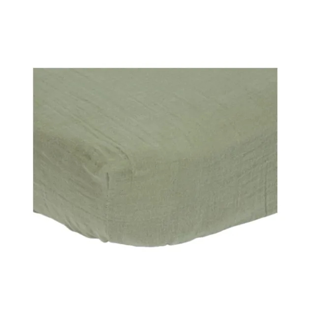 Little Dutch Fitted Bassinet Sheet Muslin Olive