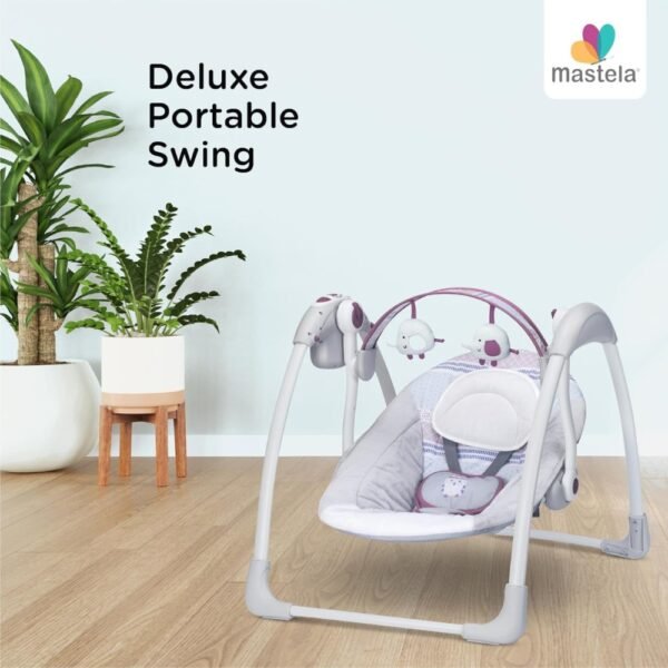 Mastela Infant Swing Chair Electric W/Music For Baby 6 To 18 Months – Grey